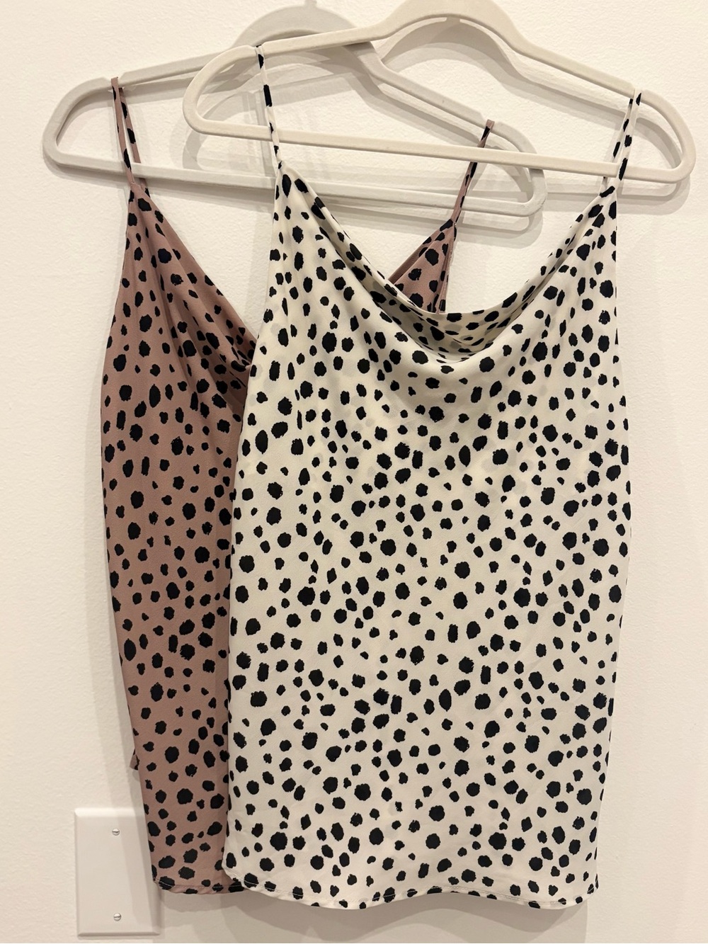 Set of two cowl neck camis-